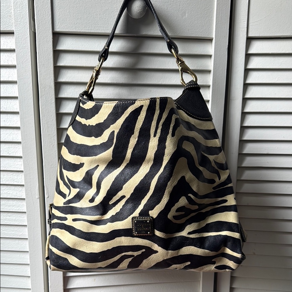 Black & Cream Zebra Print Shoulder Bag